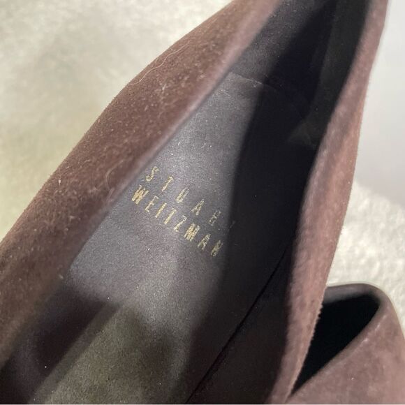 Stuart Weitzman Suede Wedge Bow Shoes Women’s Size 10 - Picture 6 of 6